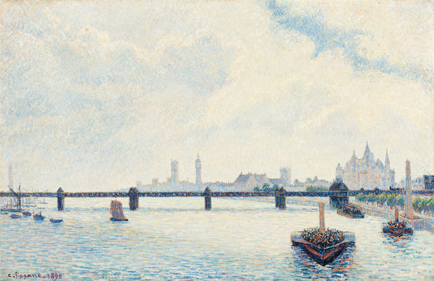 Charing Cross Bridge, London by Camille Pissarro