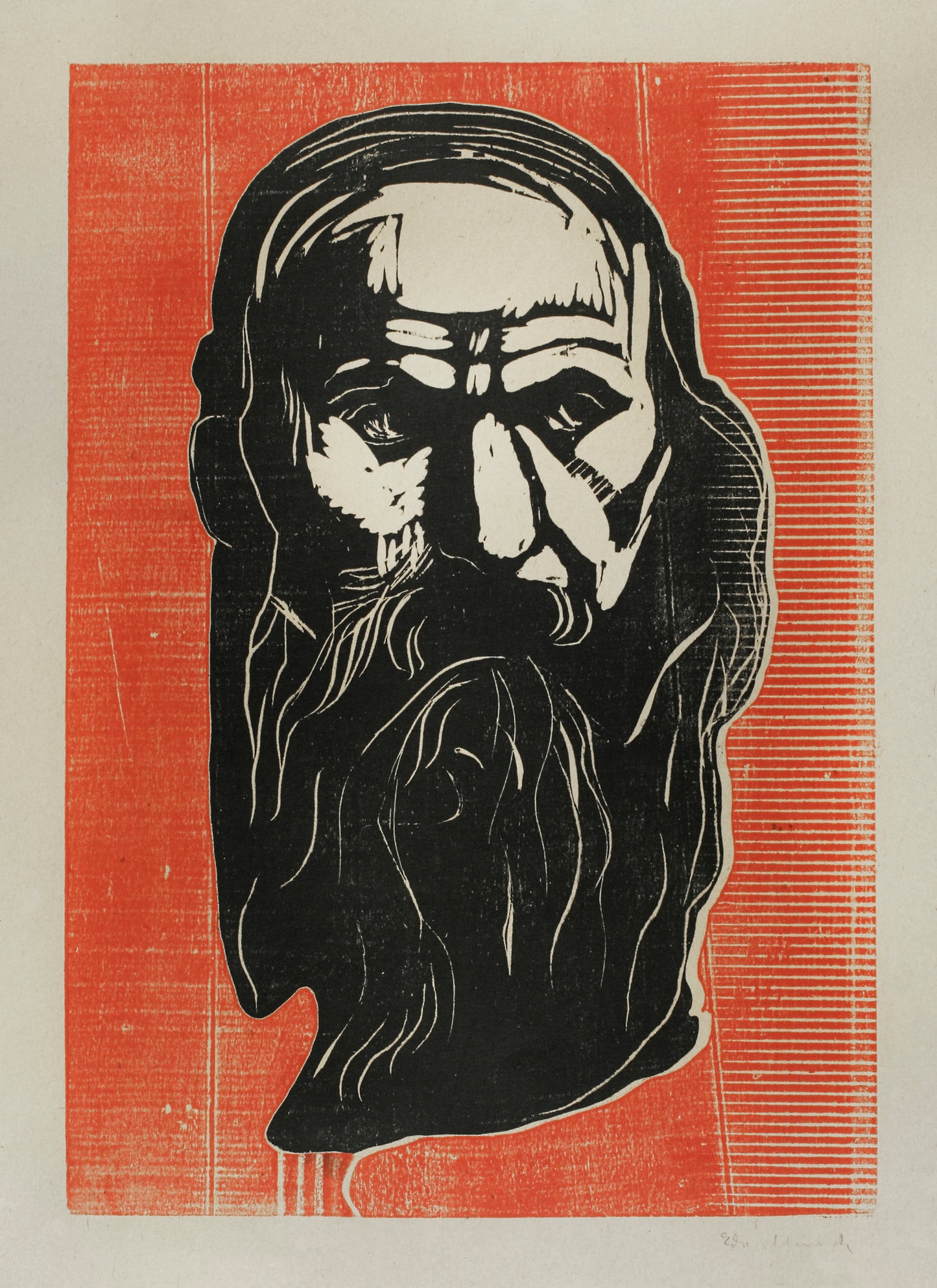 Head of an Old Man with Beard by Edvard Munch