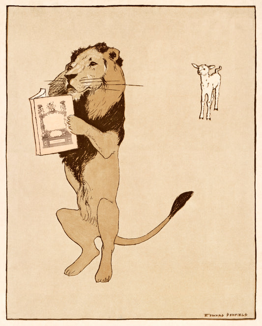 Lion and a Book by Edward Penfield