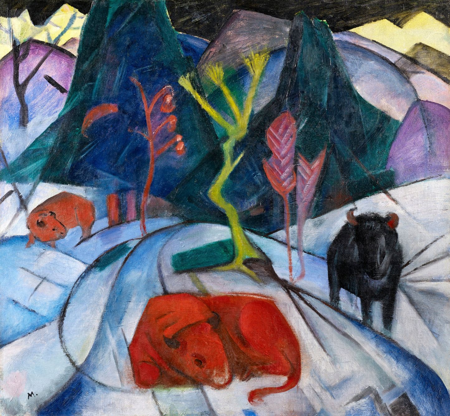 Bison in Winter by Franz Marc