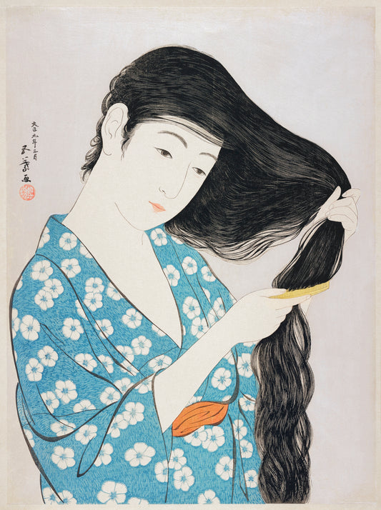 Woman Combing Her Hair by Goyo Hashiguchi