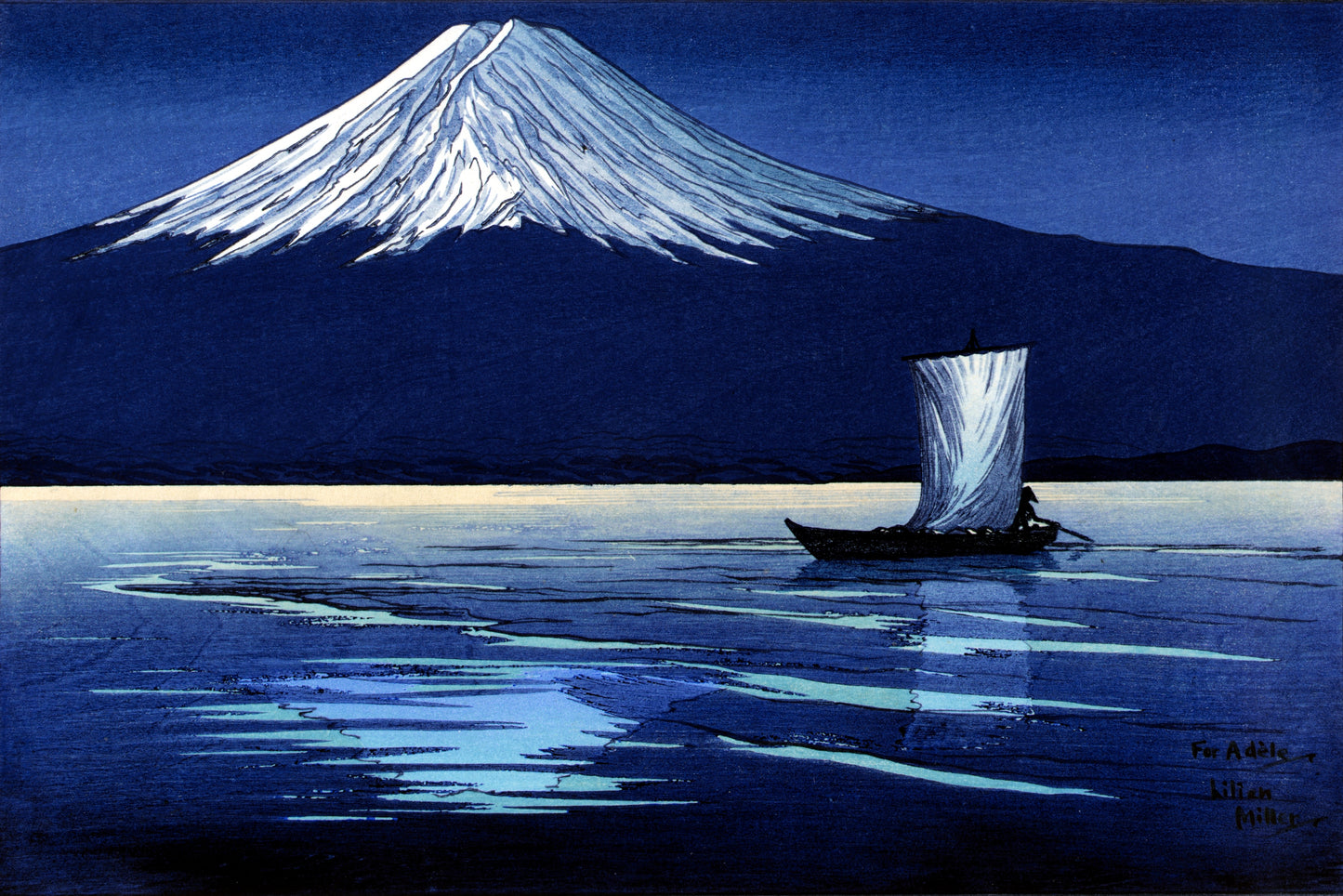 Moonlight on Mt. Fuji by Lilian May Miller