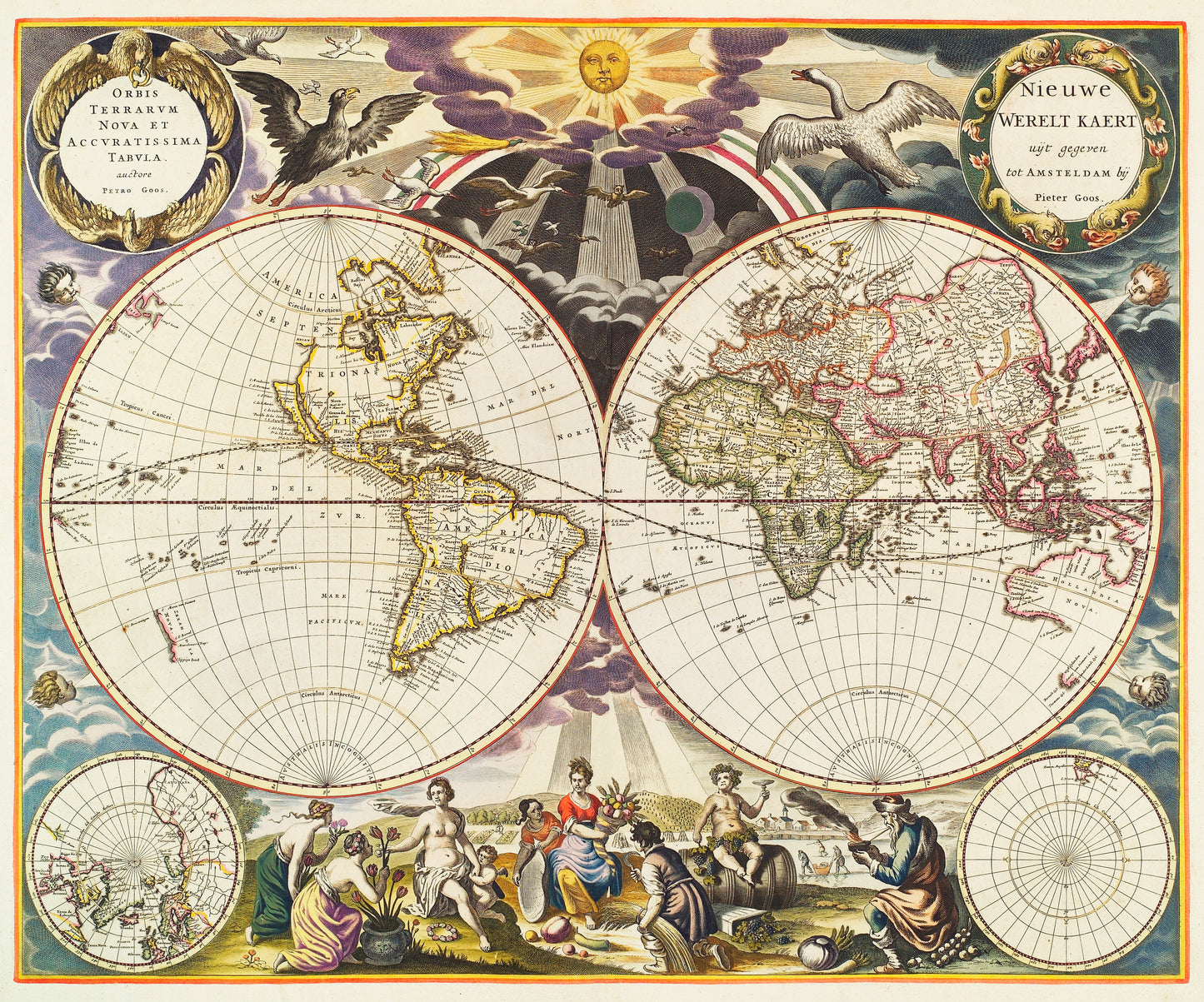 Map of the world in cantons (1863) by Samuel Augustus Mitchell