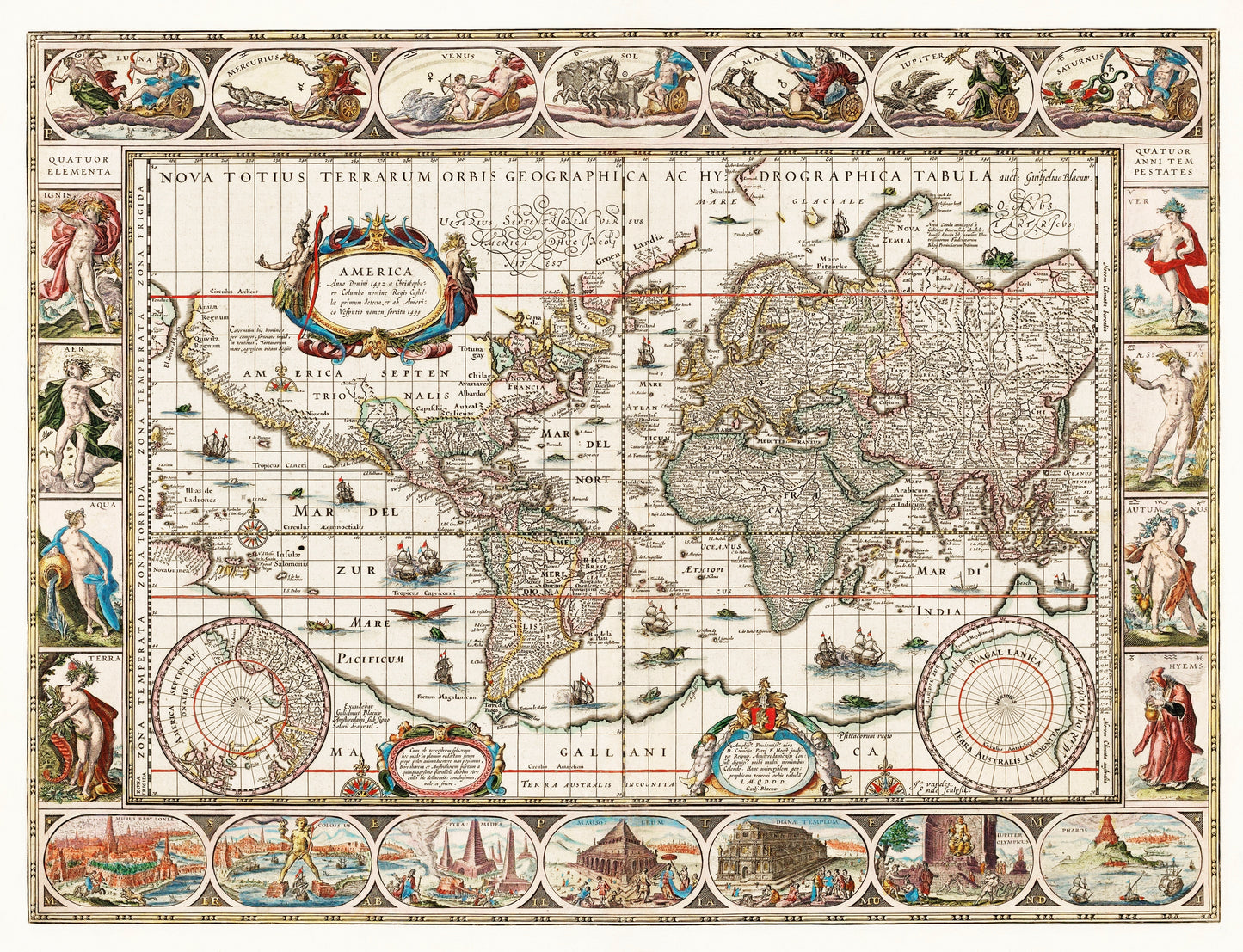 Hydrographic map of the entire world (1635–1649) by Jan Aertse van den Ende