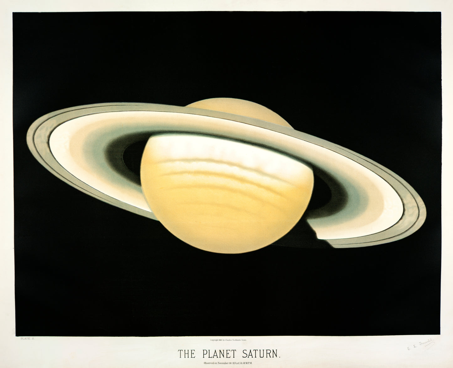 The planet Saturn  (1881-1882) by E. L. Trouvelot